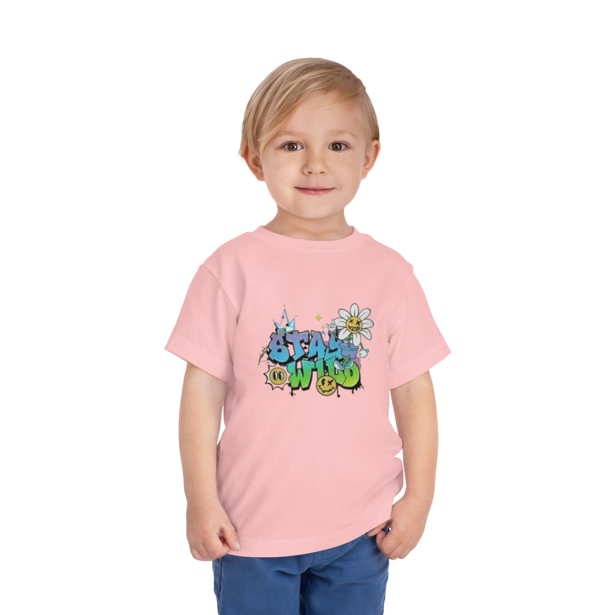 Toddler Tee - "Stay Wild" Graffiti Daisy Cute Kids T-Shirt