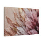 Feathered Pampas Wall Art Canvas — Blush Pink Botanical Decor, Matte Stretched 1.25"