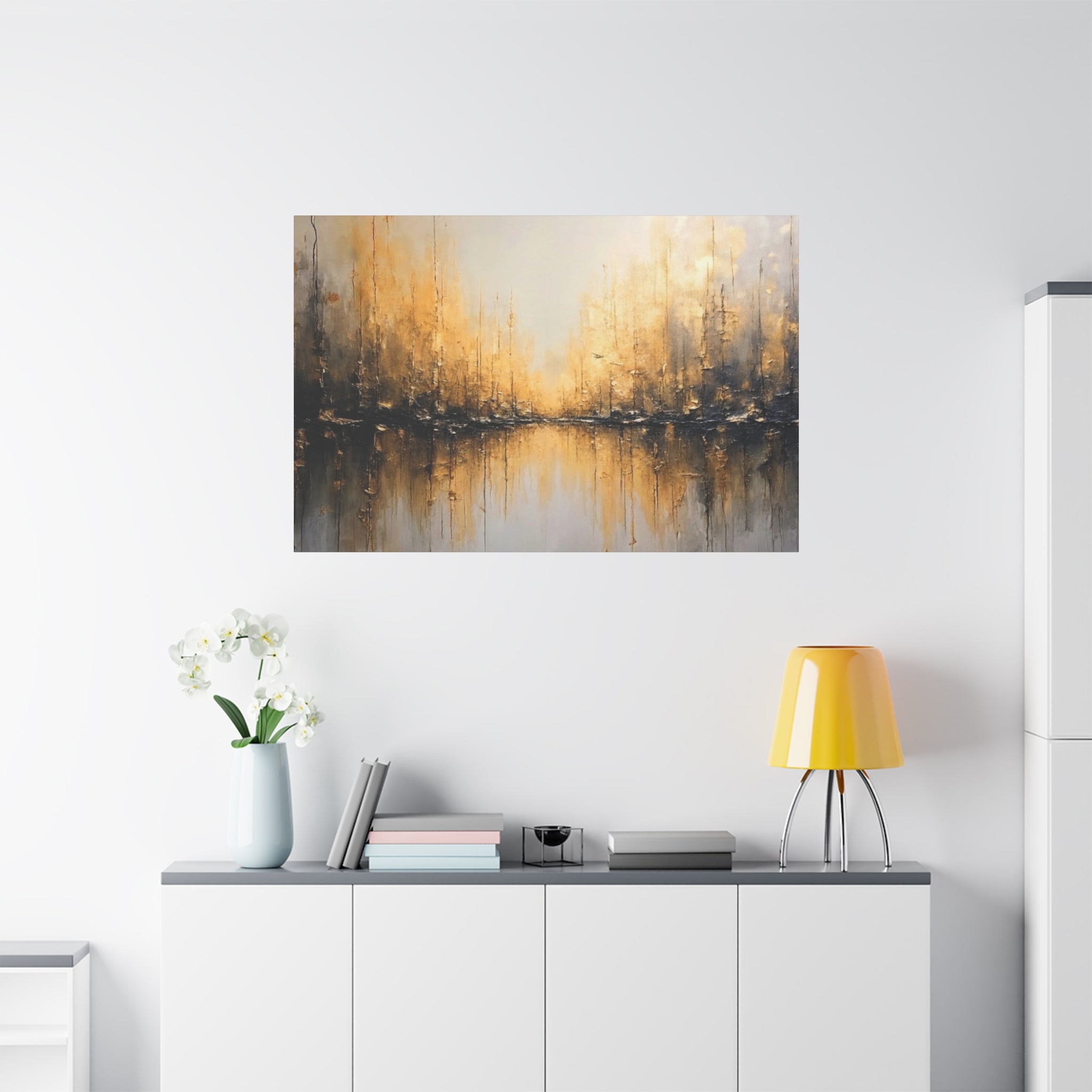 Abstract Gold Landscape Canvas Wall Art — Matte Stretched 1.25"