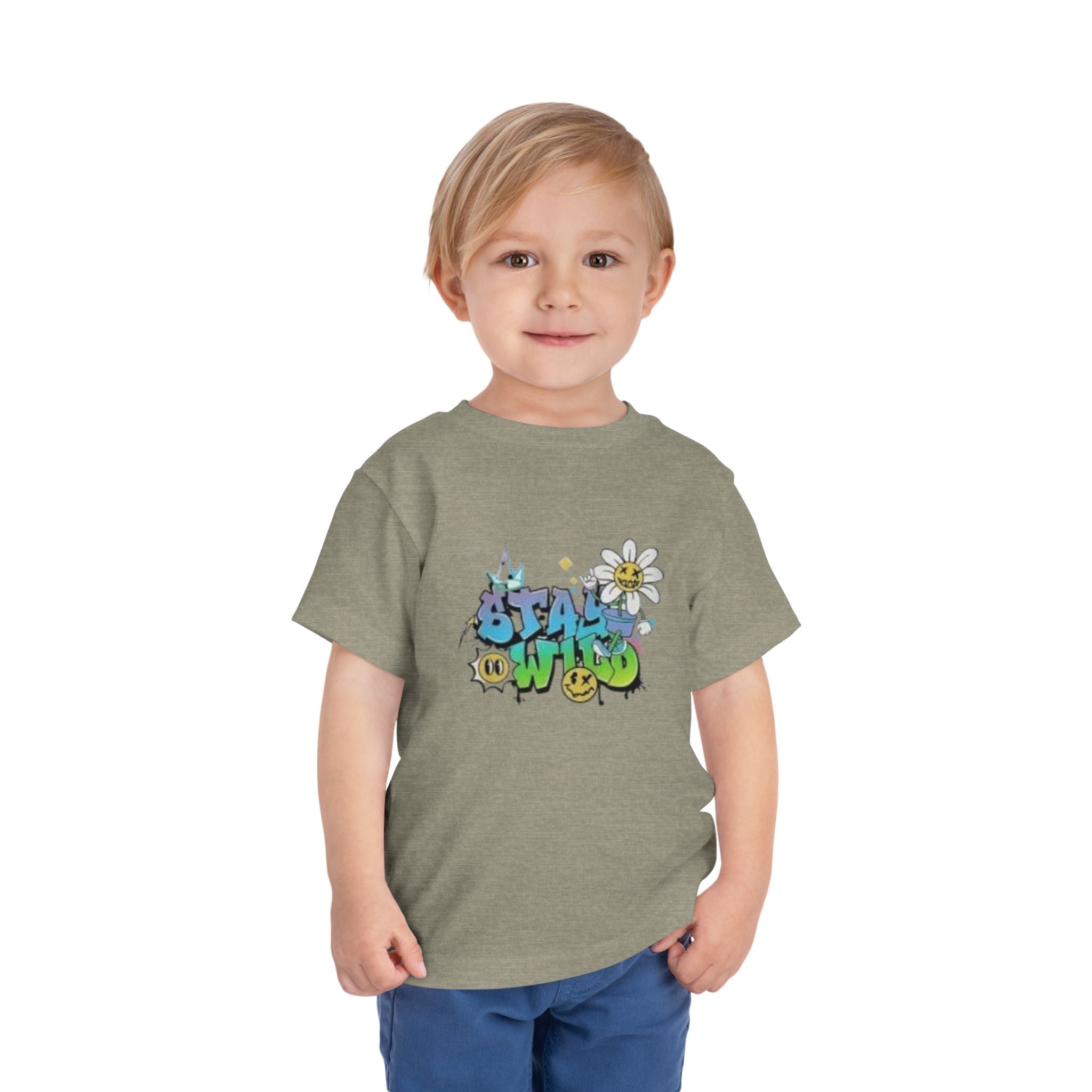 Toddler Tee - "Stay Wild" Graffiti Daisy Cute Kids T-Shirt