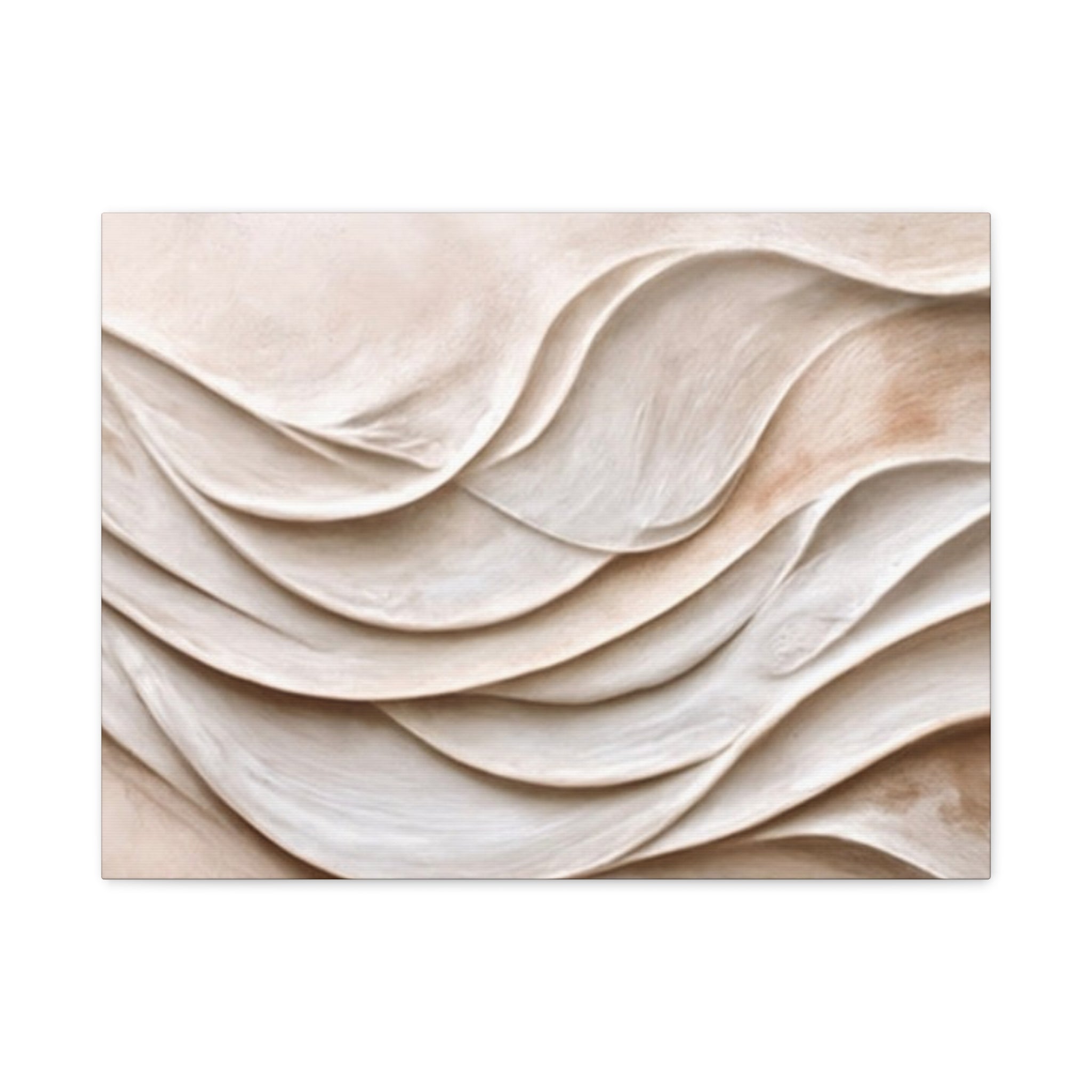 Neutral Abstract Wave Texture Matte Canvas Wall Art