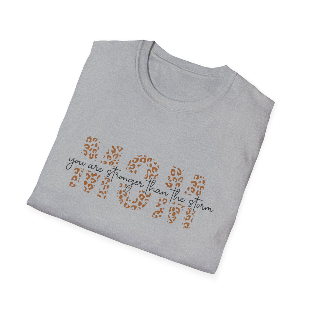 Mom Leopard Heartbeat T-Shirt — Cute Mama Graphic Tee