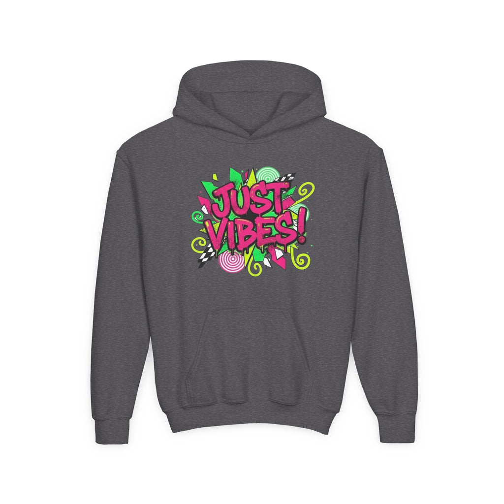 Youth Hoodie - "Just Vibes" Neon Graffiti Pullover