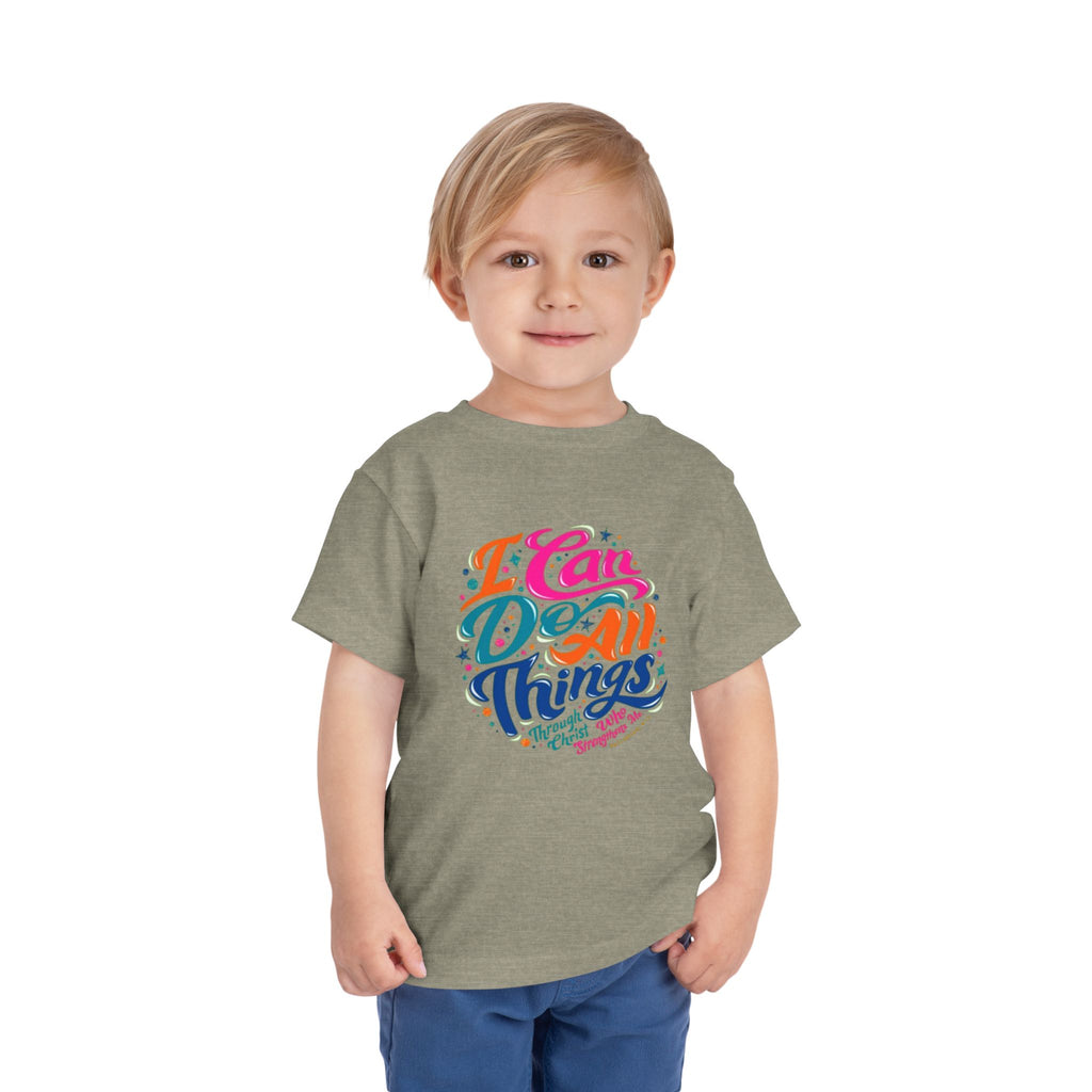 I Can Do All Things Toddler Tee – Colorful Inspirational Kids Shirt