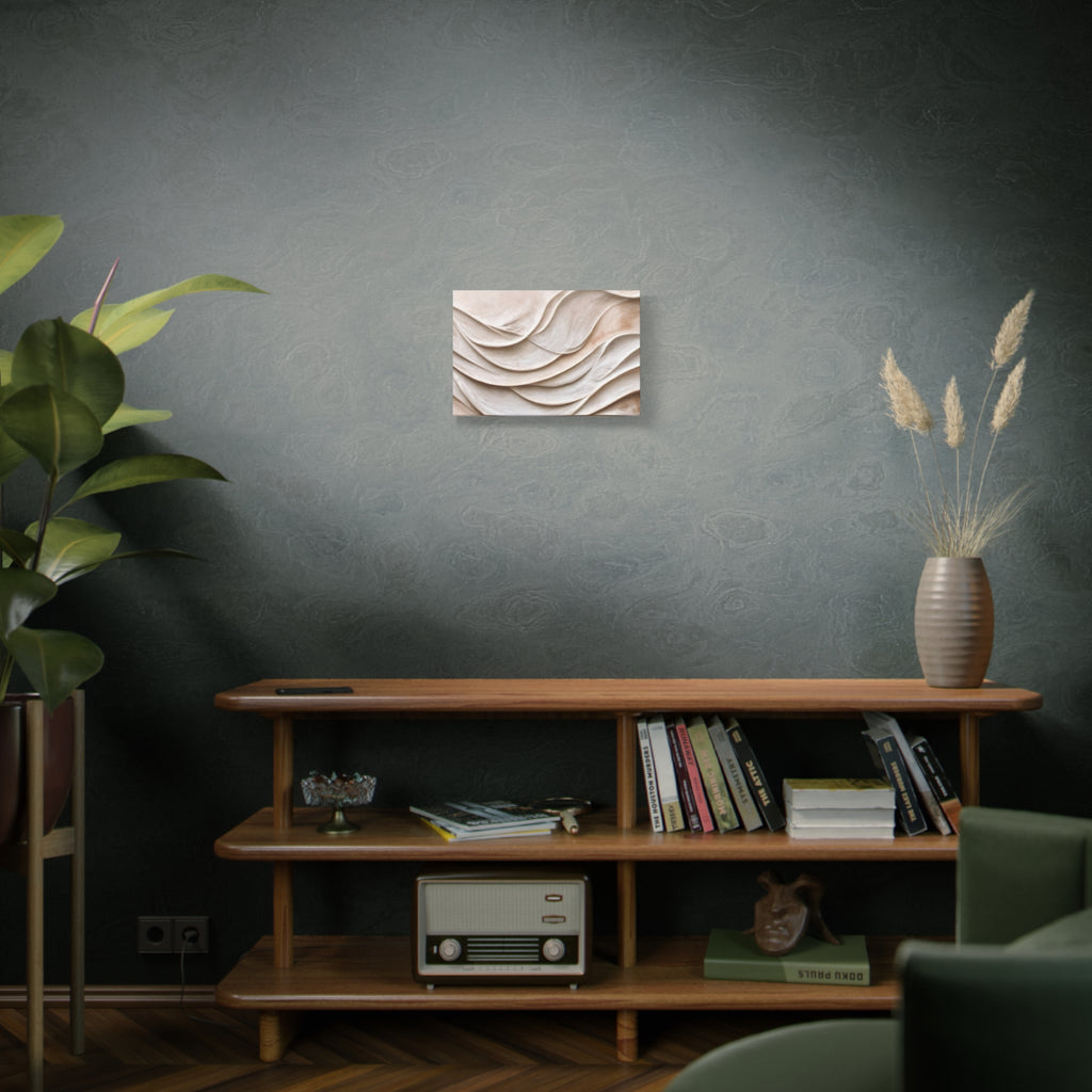 Neutral Abstract Wave Texture Matte Canvas Wall Art