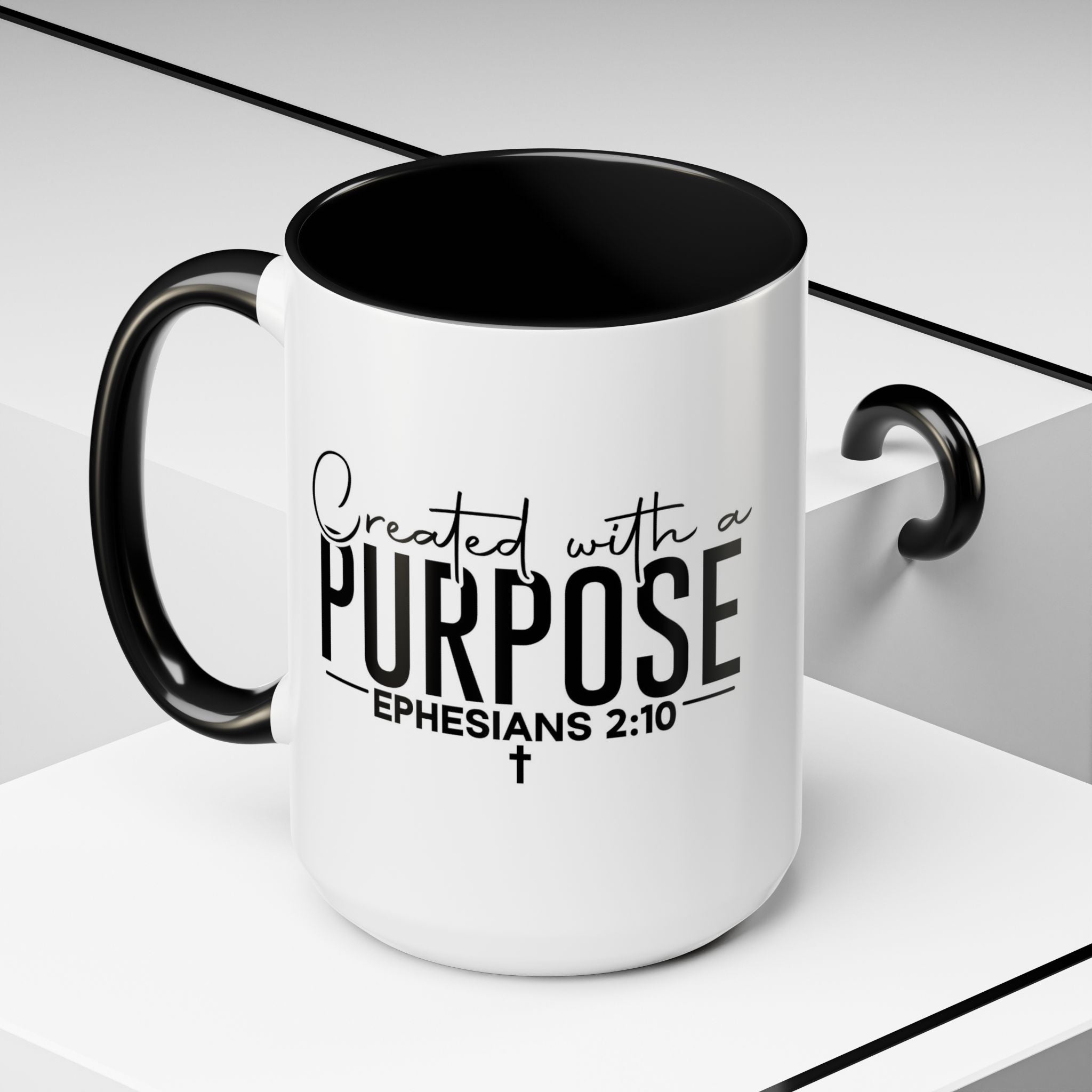 Created with a Purpose Ceramic Mug — Inspirational Ephesians 2:10 Coffee Cup