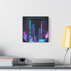 Neon Utopia Cyberpunk Cityscape, Matte Canvas