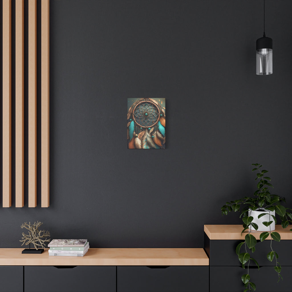 Dreamcatcher Wall Canvas – Boho Feather Art Print