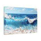 Ocean Waves Matte Canvas Wall Art — Blue Seascape Stretched Canvas