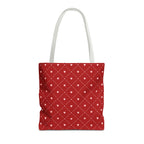 Valentine Red Diamond Heart Tote Bag — All-Over Print Canvas Shopper