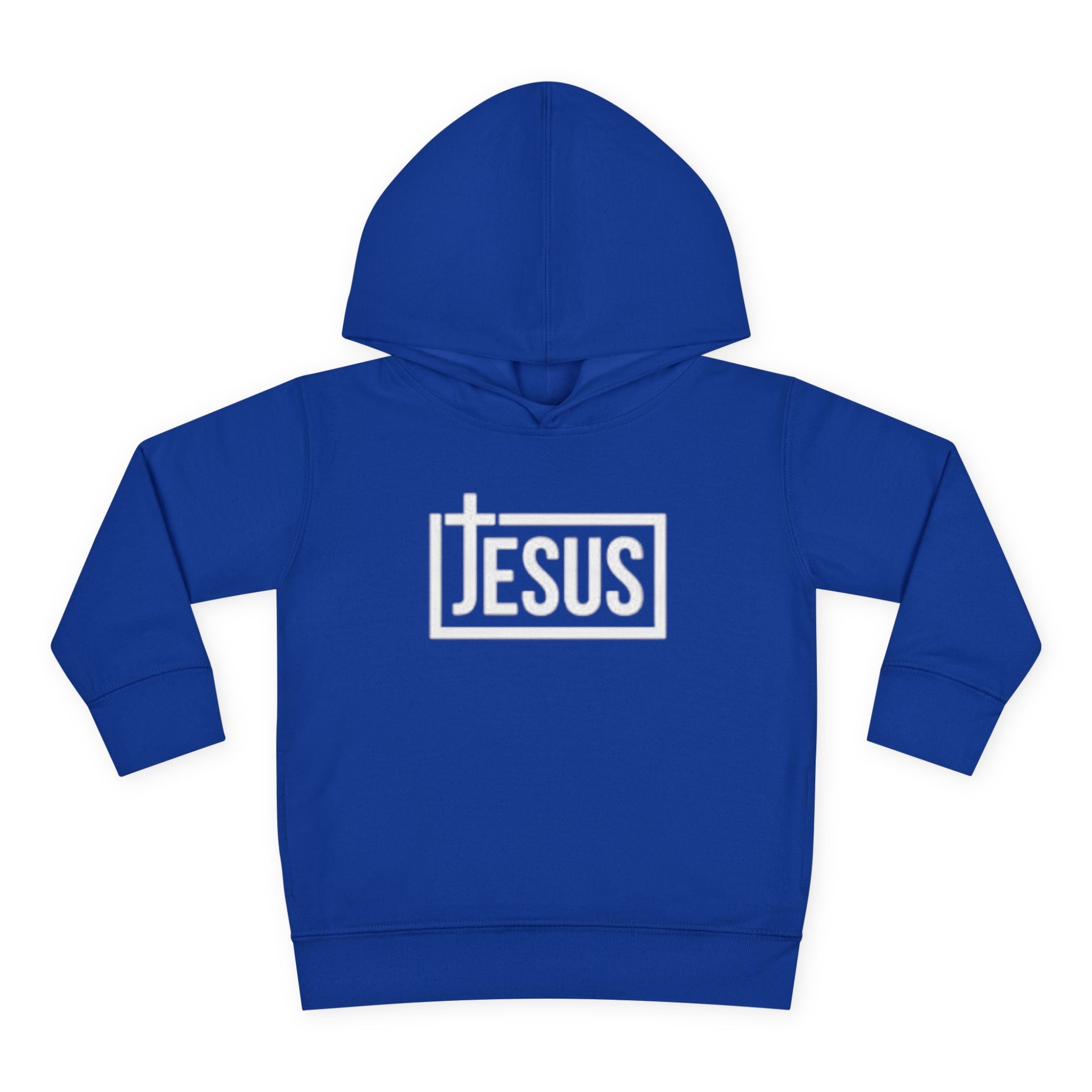 Toddler Jesus Hoodie – Kids Faith Pullover Fleece with 'JESUS' Box Logo