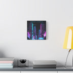 Neon Utopia Cyberpunk Cityscape, Matte Canvas