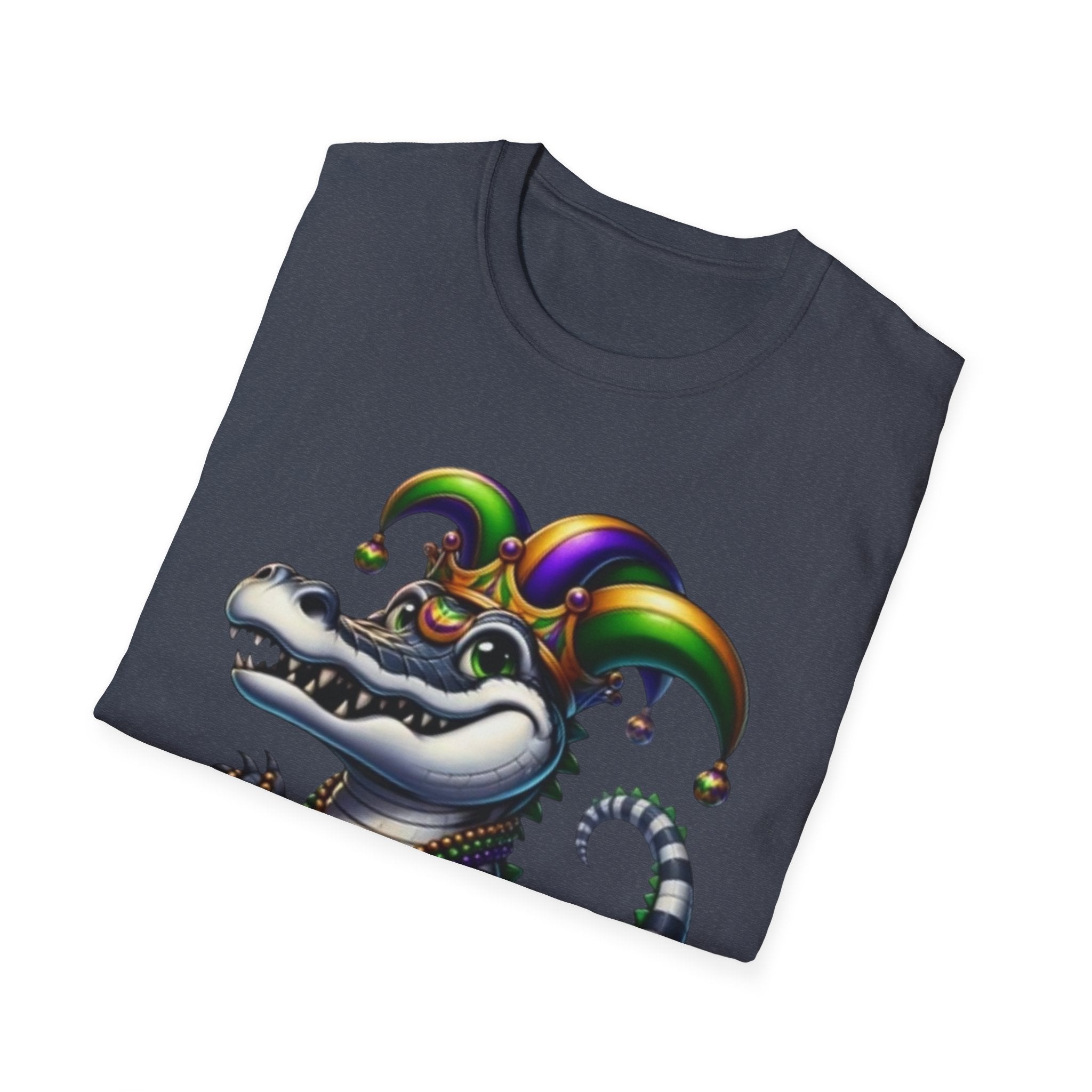 Mardi Gras Jester Alligator T-Shirt — Carnival Croc Graphic Tee