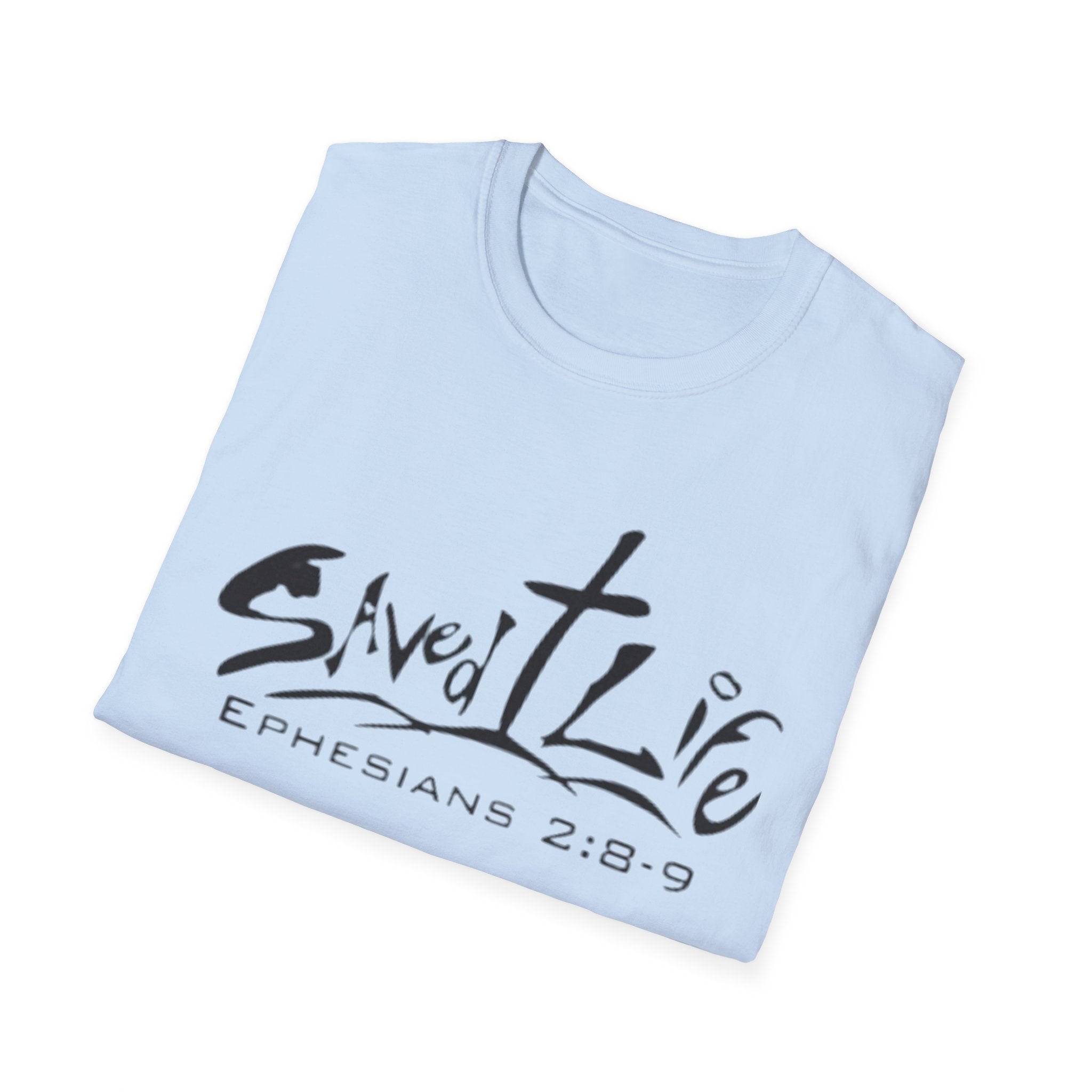 Saved & Live T-Shirt — Ephesians 2:8-9 Christian Faith Tee