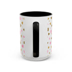 Pink & Gold Heart Accent Coffee Mug — Romantic Valentine’s Tea & Coffee Cup