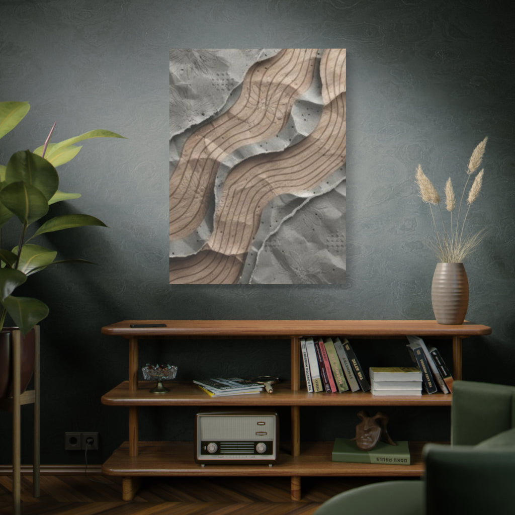 Abstract Textured Waves Matte Canvas Wall Art, Stretched 1.25"