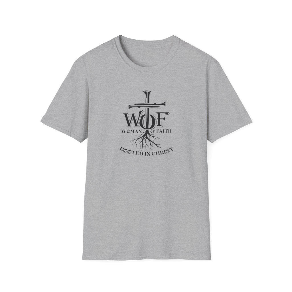 Faith T-Shirt - "WOF Woman of Faith Rooted in Christ" Christian Tee