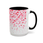 Heart Confetti Accent Coffee Mug — Pink Valentine’s Day Gift (11/15oz)