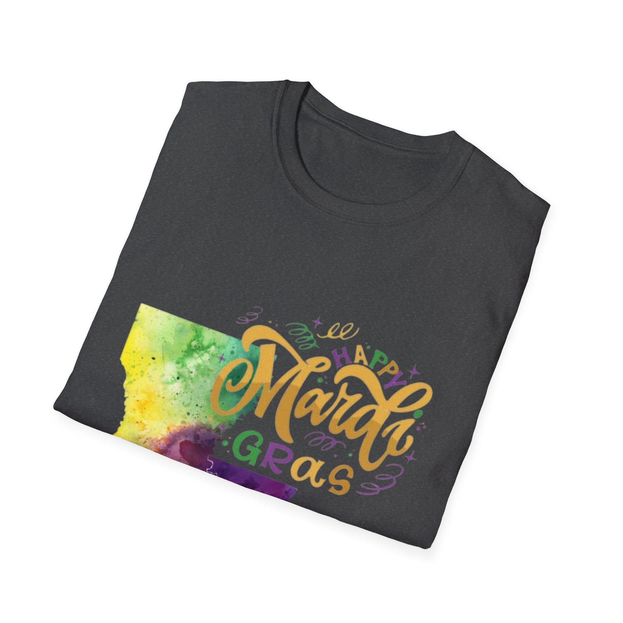 Mardi Gras Louisiana Watercolor T-Shirt — Happy Mardi Gras Celebration Tee