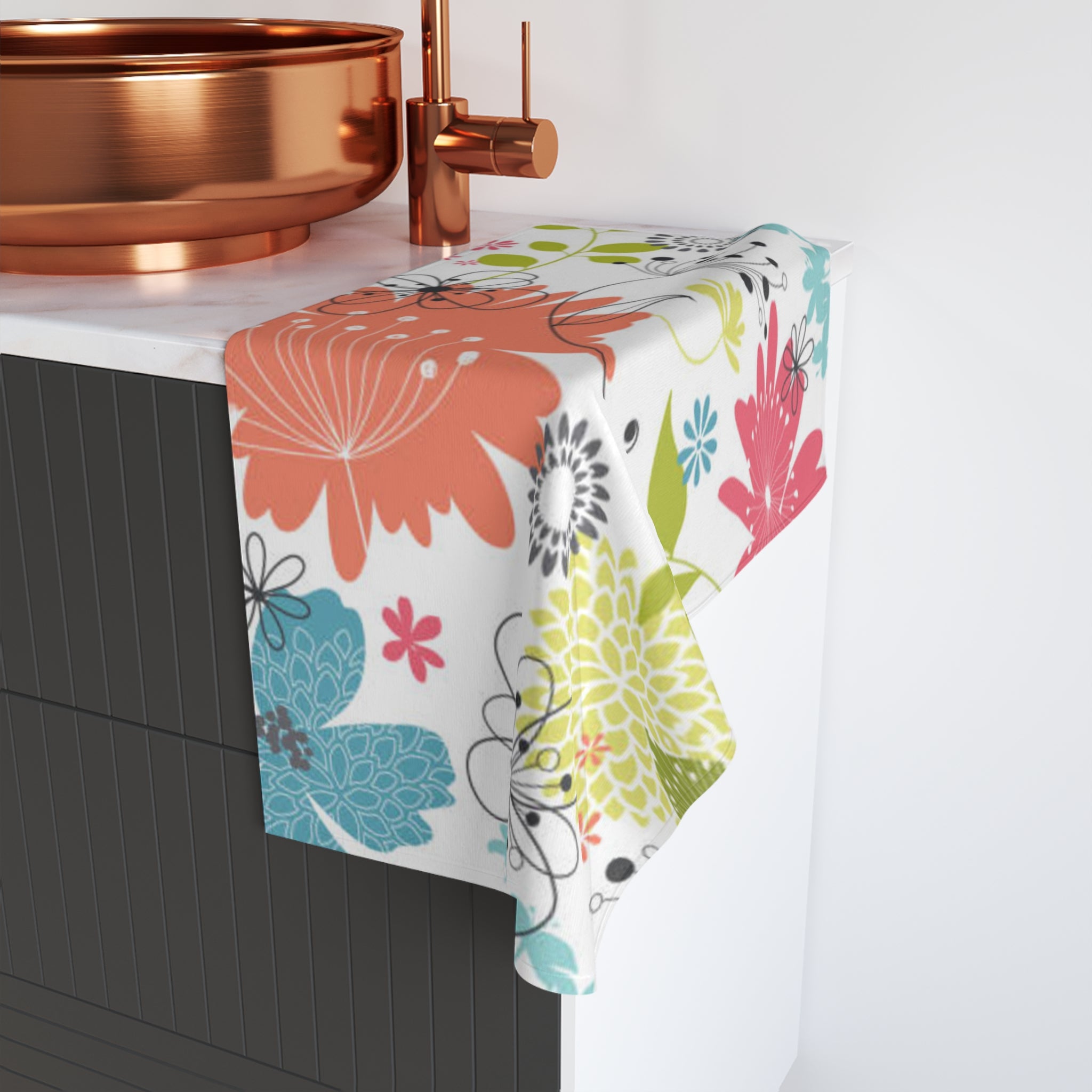 Floral Burst Hand Towel — Bright Garden Kitchen & Bath Towel