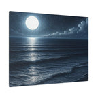 Moonlit Ocean Canvas Wall Art — Serene Night Seascape Matte Stretched Print