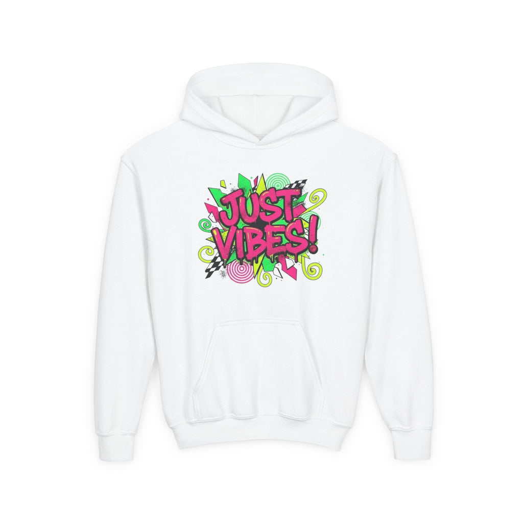 Youth Hoodie - "Just Vibes" Neon Graffiti Pullover
