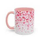 Heart Confetti Accent Coffee Mug — Pink Valentine’s Day Gift (11/15oz)