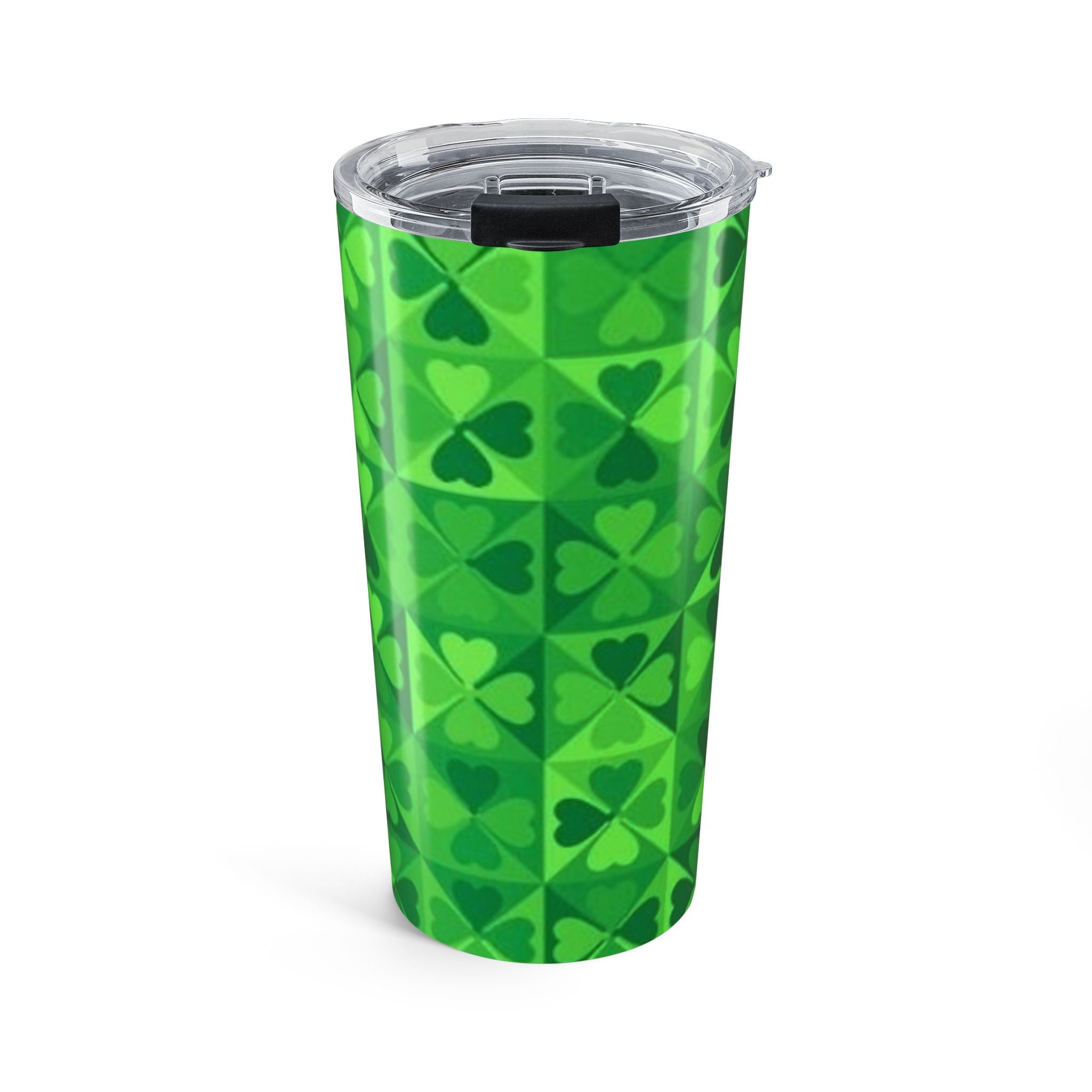 St. Patrick's Day Shamrock 20oz Tumbler – Green Clover Pattern Travel Cup