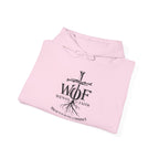 Hoodie — "W.O.F. Woman of Faith" Cross Christian Graphic Pullover