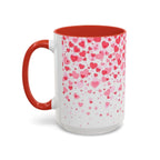 Heart Confetti Accent Coffee Mug — Pink Valentine’s Day Gift (11/15oz)
