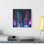 Neon Utopia Cyberpunk Cityscape, Matte Canvas