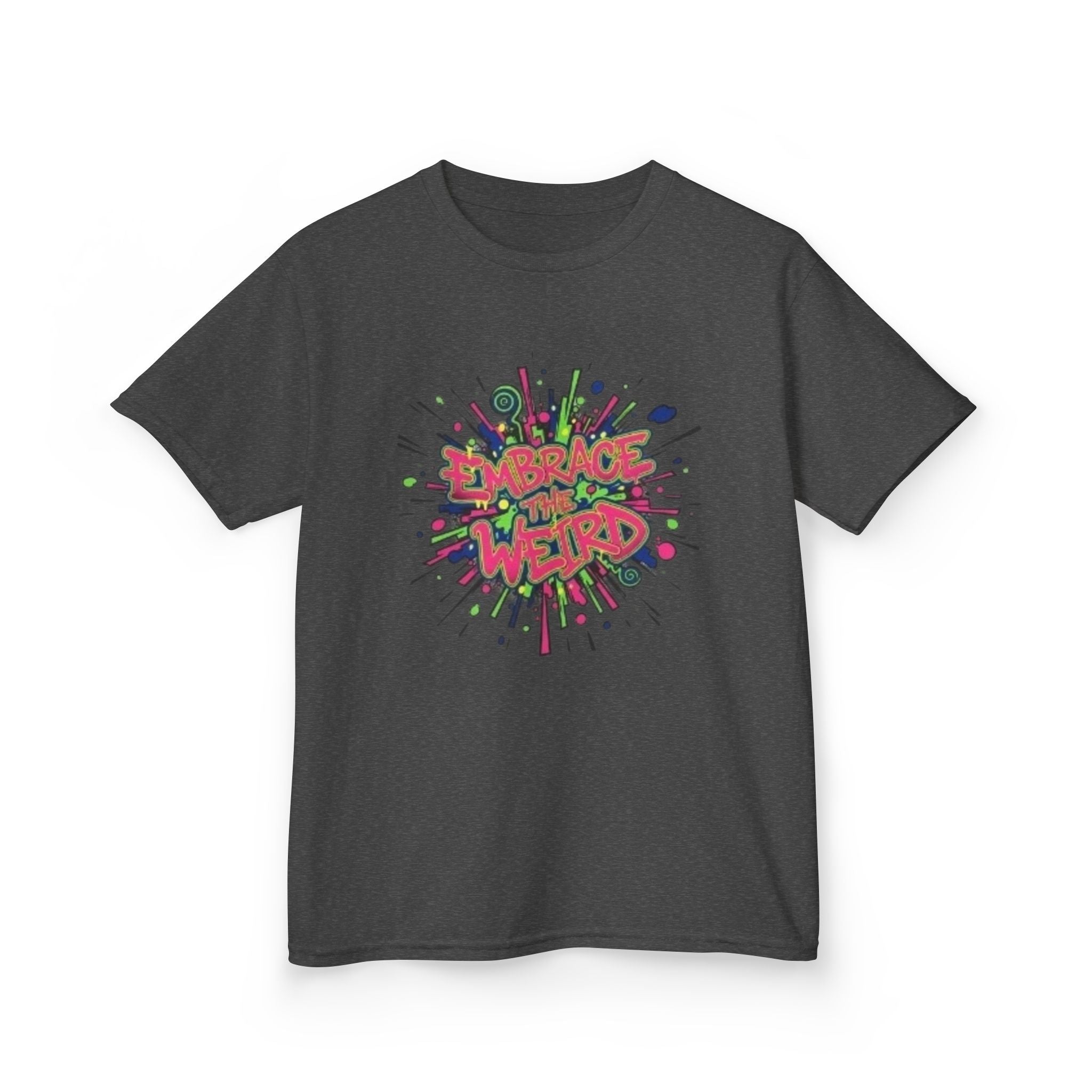 Kids T-Shirt — "Embrace Your Weird" Colorful Splash Graphic