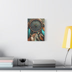 Dreamcatcher Wall Canvas – Boho Feather Art Print