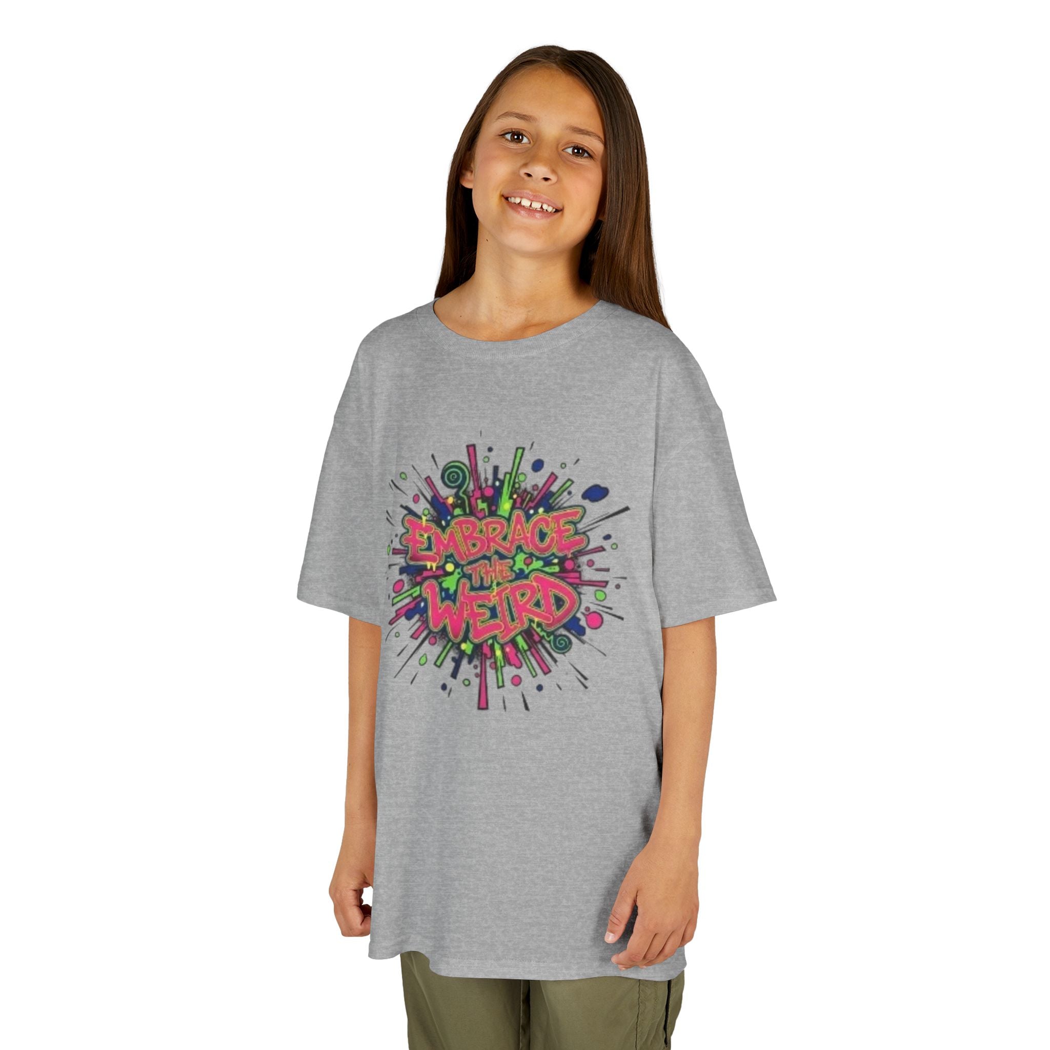 Kids T-Shirt — "Embrace Your Weird" Colorful Splash Graphic