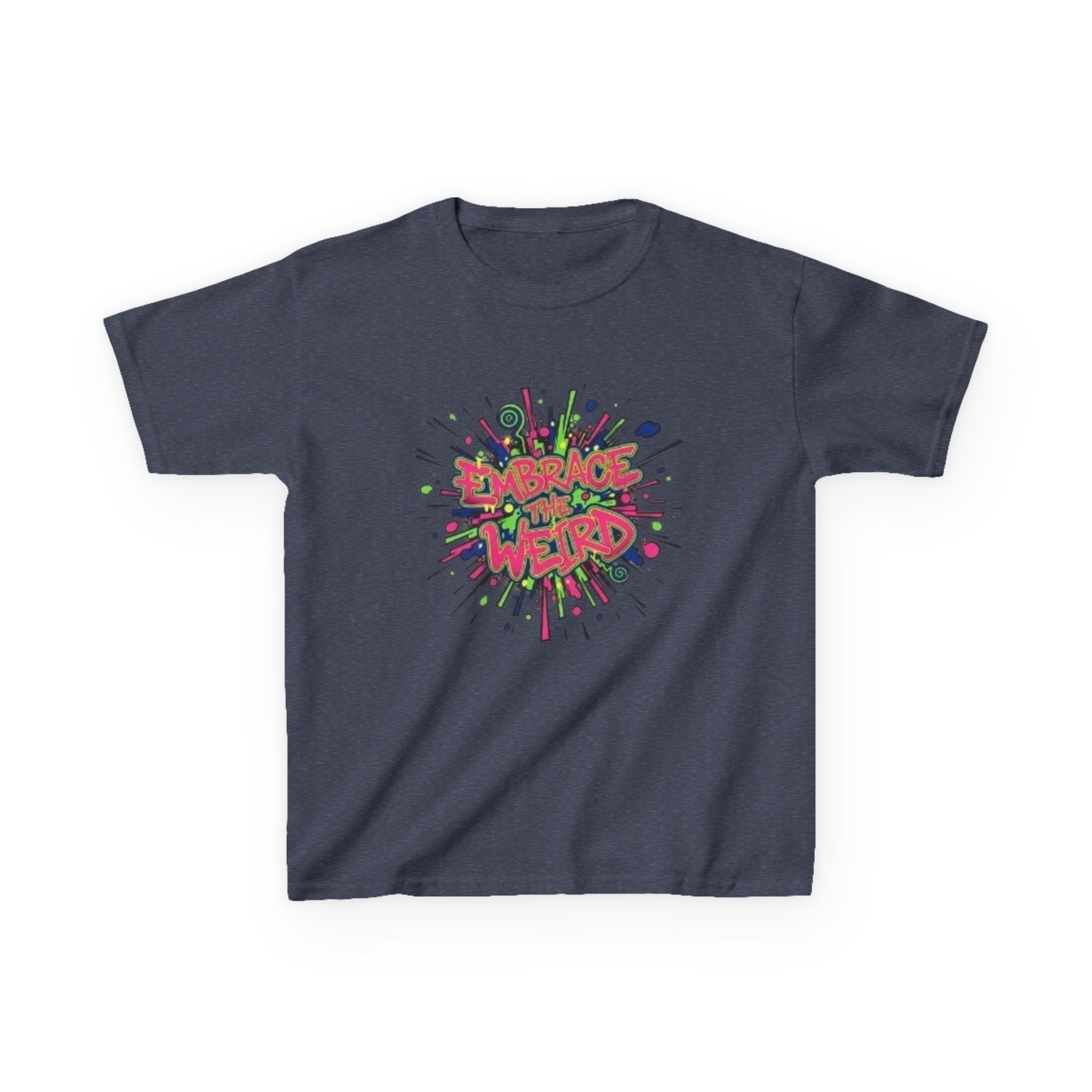 Kids T-Shirt — "Embrace Your Weird" Colorful Splash Graphic