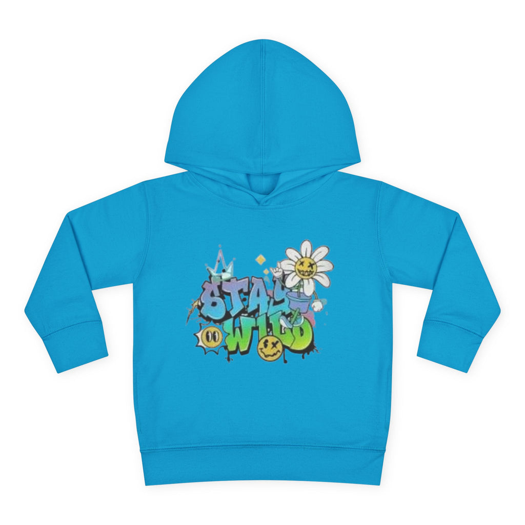 Toddler Hoodie — 'Stay Wild' Graffiti Daisy Pullover