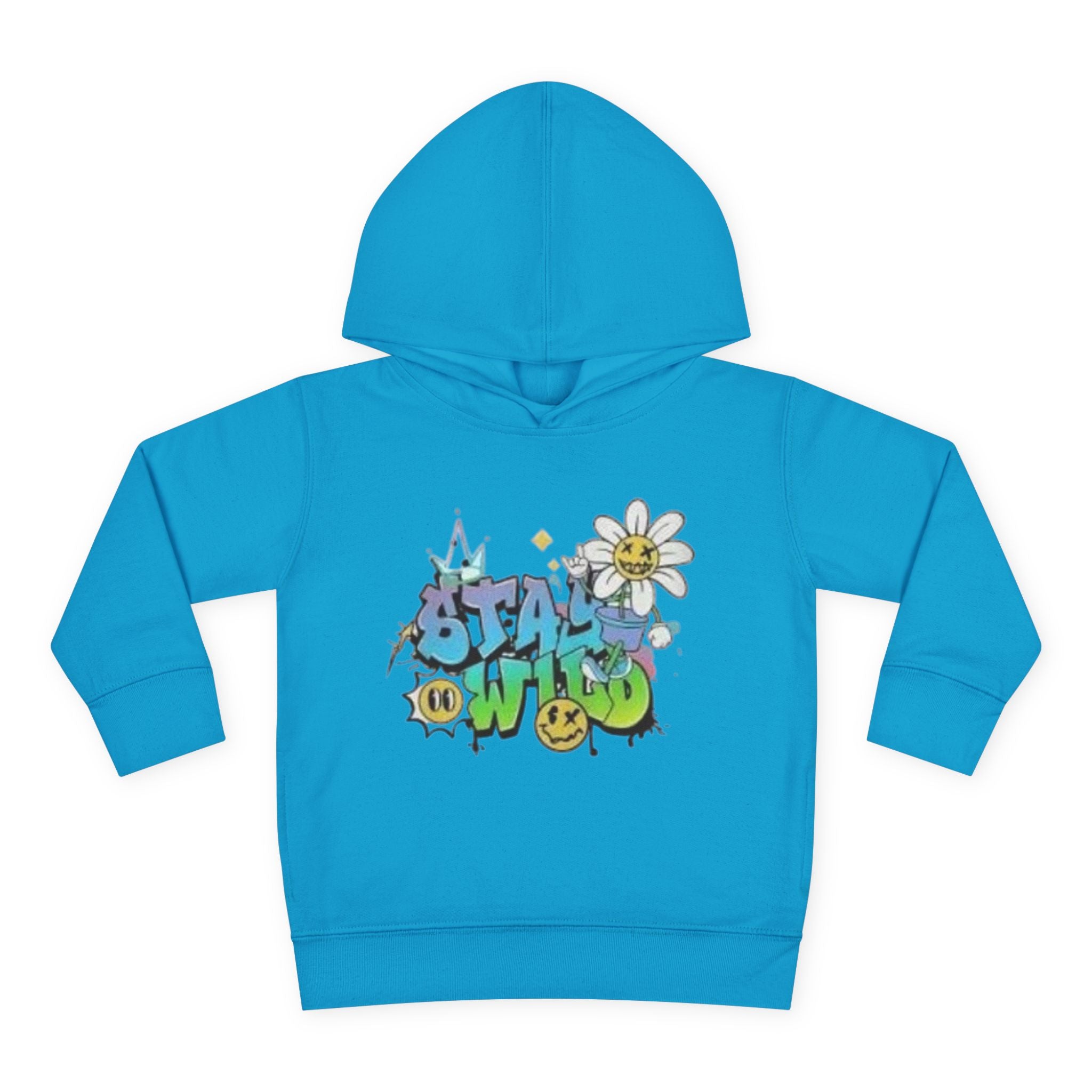 Toddler Hoodie — 'Stay Wild' Graffiti Daisy Pullover
