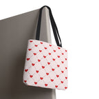 Heart Pattern Tote Bag — Pink Red Valentine Shopper