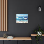 Ocean Waves Matte Canvas Wall Art — Blue Seascape Stretched Canvas
