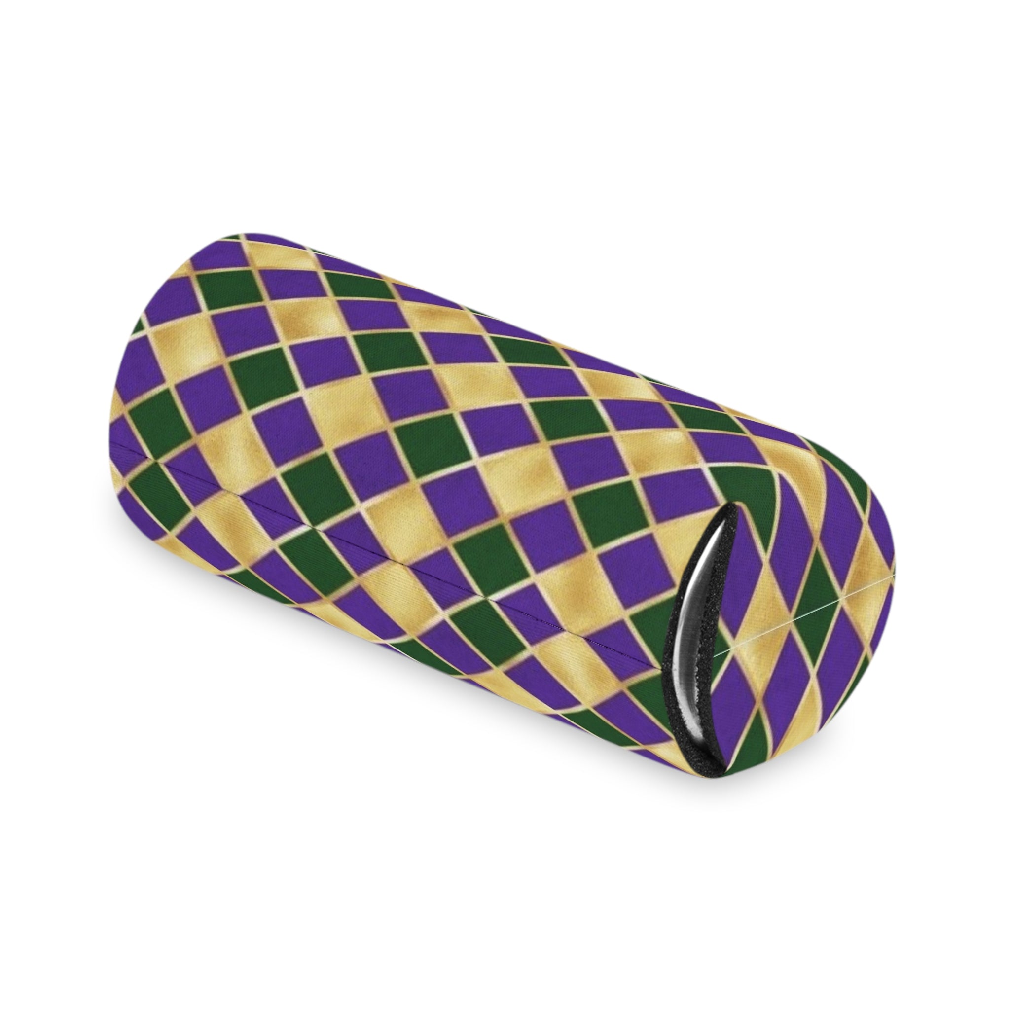 Mardi Gras Diamond Can Cooler — Purple Green Gold Beverage Koozie