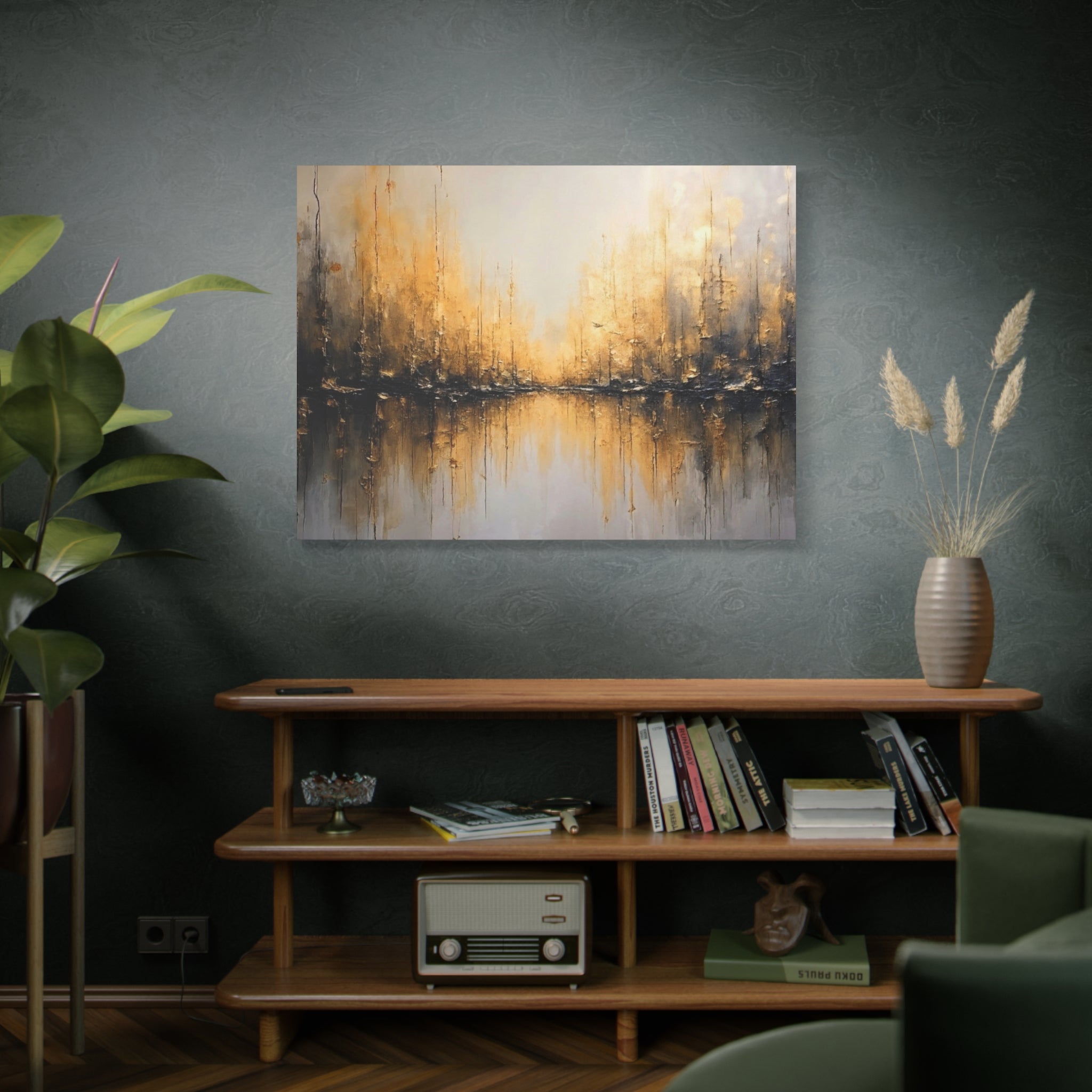 Abstract Gold Landscape Canvas Wall Art — Matte Stretched 1.25"