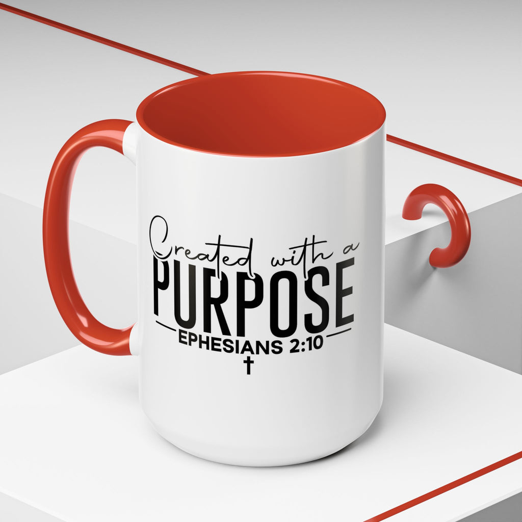 Created with a Purpose Ceramic Mug — Inspirational Ephesians 2:10 Coffee Cup