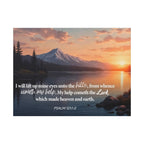 Psalm 121 Canvas Wall Art — "I Will Lift Up Mine Eyes unto the Hills" Inspirational Landscape