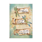 Inspirational Dragonfly Canvas Wall Art - "Accept What Is, Let Go, Have Faith"