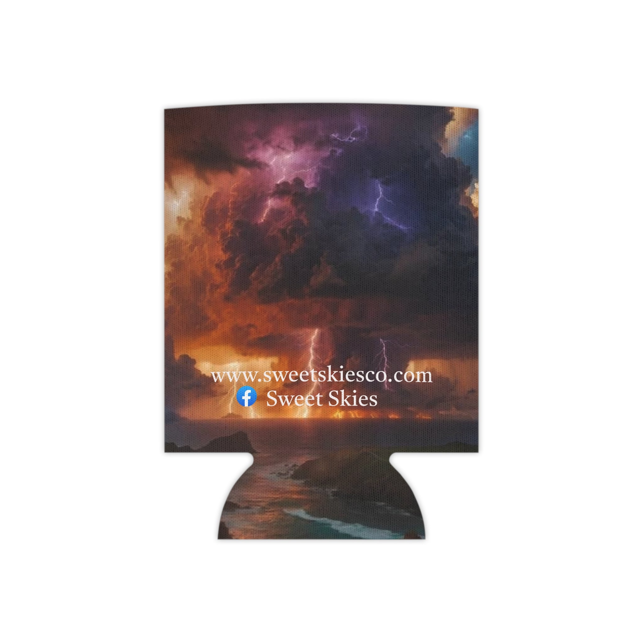 Sweet Skies Stormscape Can Cooler – Scenic Lightning Beach Beverage Insulator
