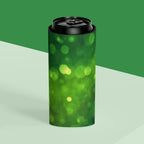 Green Bokeh Can Cooler – Insulated Beverage Koozie