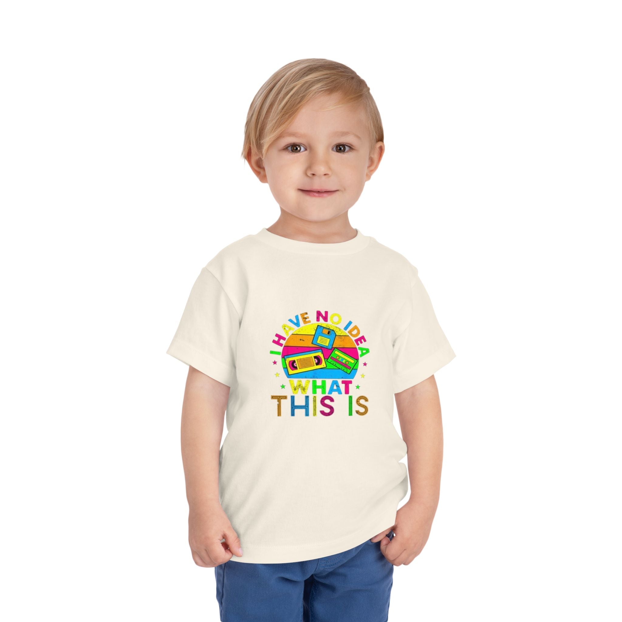 Toddler Tee — "I Have No Idea What This Is" Colorful Retro Toy Graphic