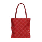 Valentine Red Diamond Heart Tote Bag — All-Over Print Canvas Shopper