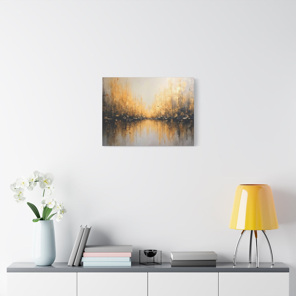 Abstract Gold Landscape Canvas Wall Art — Matte Stretched 1.25"