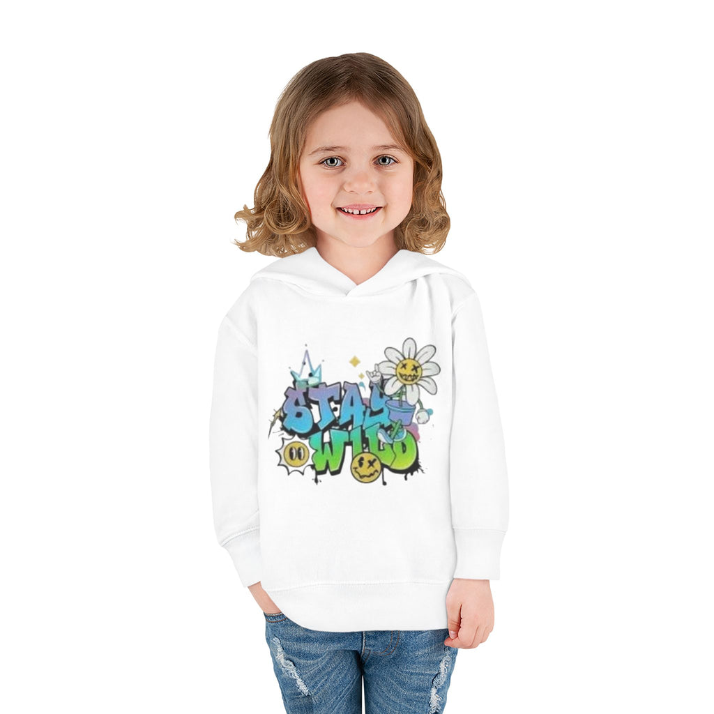 Toddler Hoodie — 'Stay Wild' Graffiti Daisy Pullover